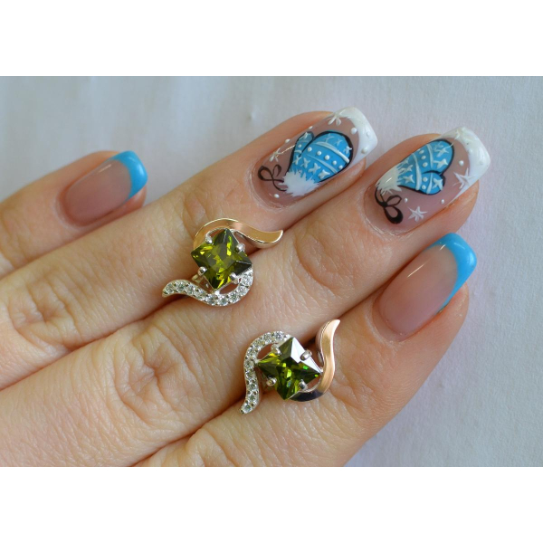 Серебряные серьги с золотыми накладками (118с)