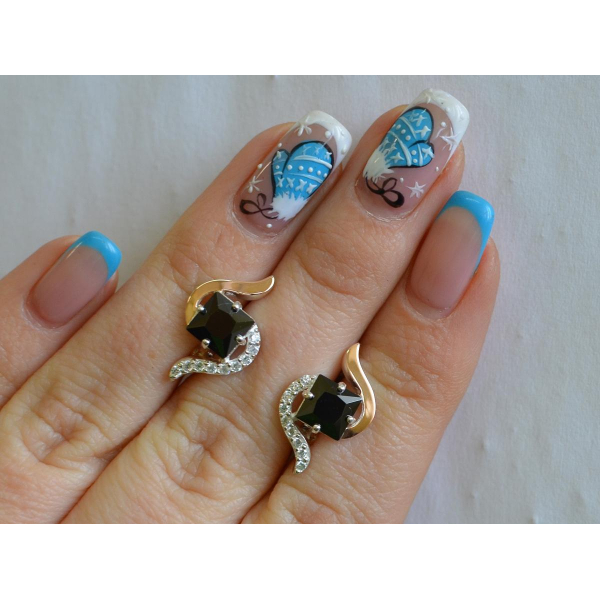 Серебряные серьги с золотыми накладками (118с)