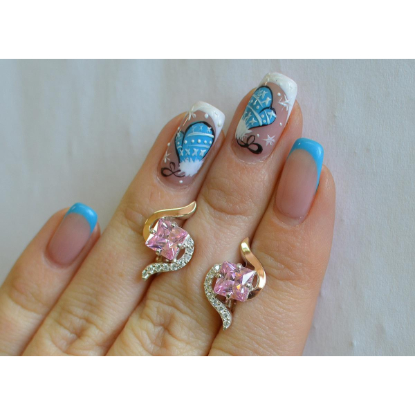 Серебряные серьги с золотыми накладками (118с)