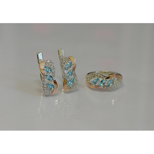 Срібний гарнітур з золотими пластинами (120)