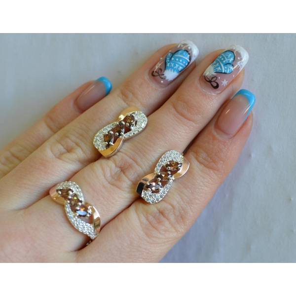 Срібний гарнітур з золотими пластинами (120)