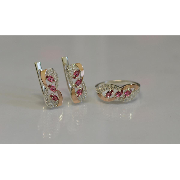 Срібний гарнітур з золотими пластинами (120)