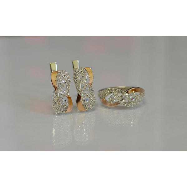 Срібний гарнітур з золотими пластинами (120)