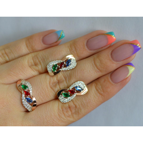 Срібний гарнітур з золотими пластинами (120)