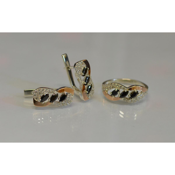 Срібний гарнітур з золотими пластинами (120)