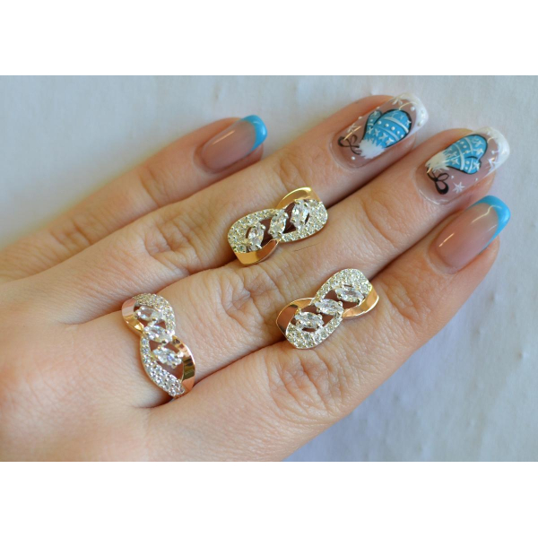 Срібний гарнітур з золотими пластинами (120)