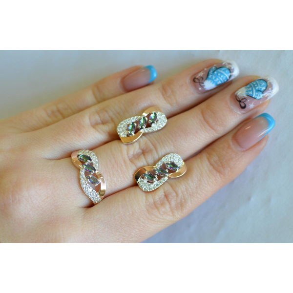 Срібний гарнітур з золотими пластинами (120)