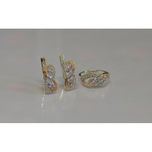 Срібний гарнітур з золотими пластинами (120)