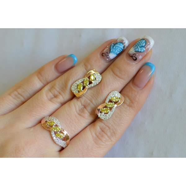 Срібний гарнітур з золотими пластинами (120)