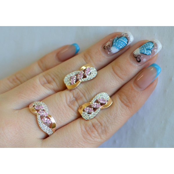 Срібний гарнітур з золотими пластинами (120)