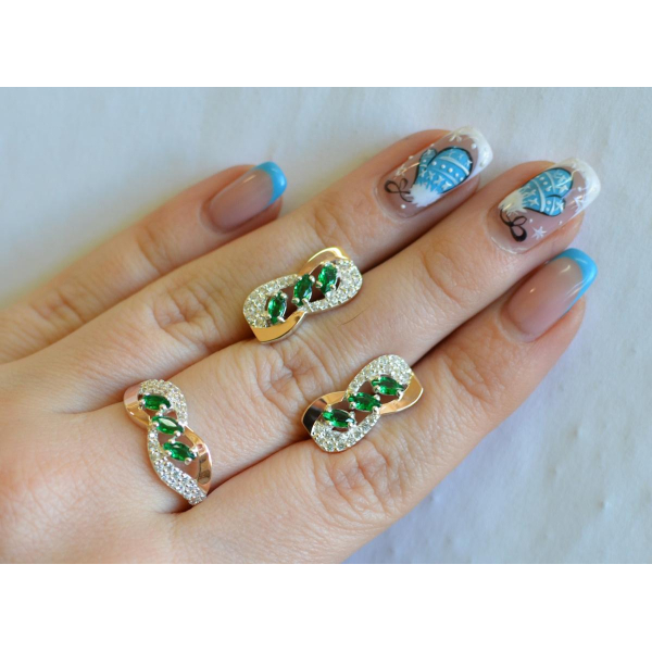 Срібний гарнітур з золотими пластинами (120)