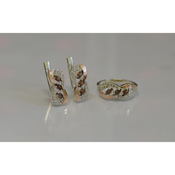 Срібний гарнітур з золотими пластинами (120)