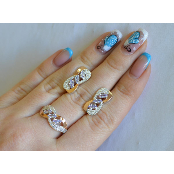 Срібний гарнітур з золотими пластинами (120)