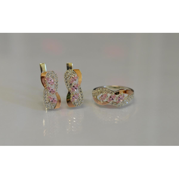 Срібний гарнітур з золотими пластинами (120)