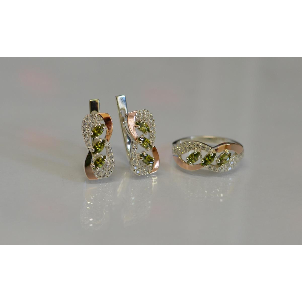 Срібний гарнітур з золотими пластинами (120)