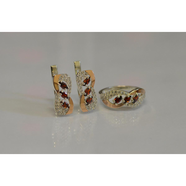 Срібний гарнітур з золотими пластинами (120)