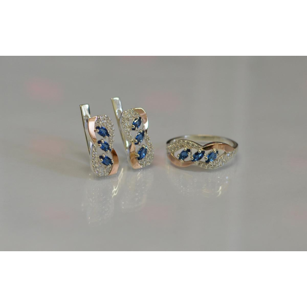 Срібний гарнітур з золотими пластинами (120)