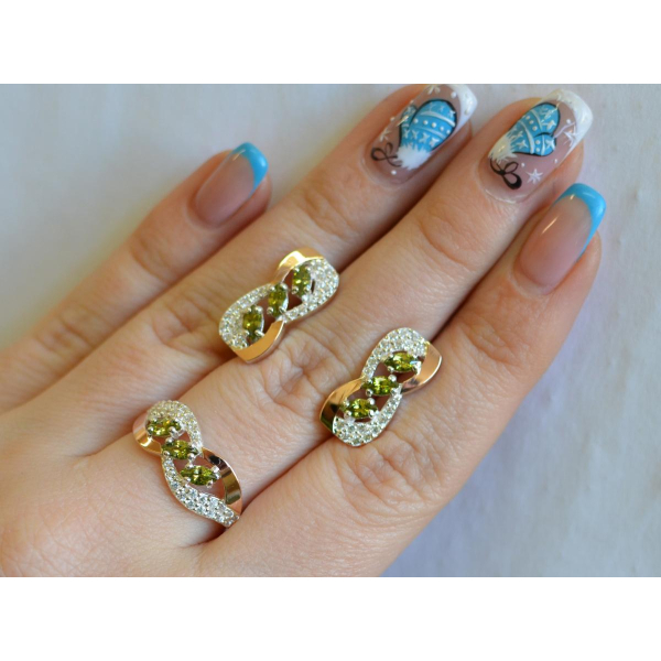 Срібний гарнітур з золотими пластинами (120)