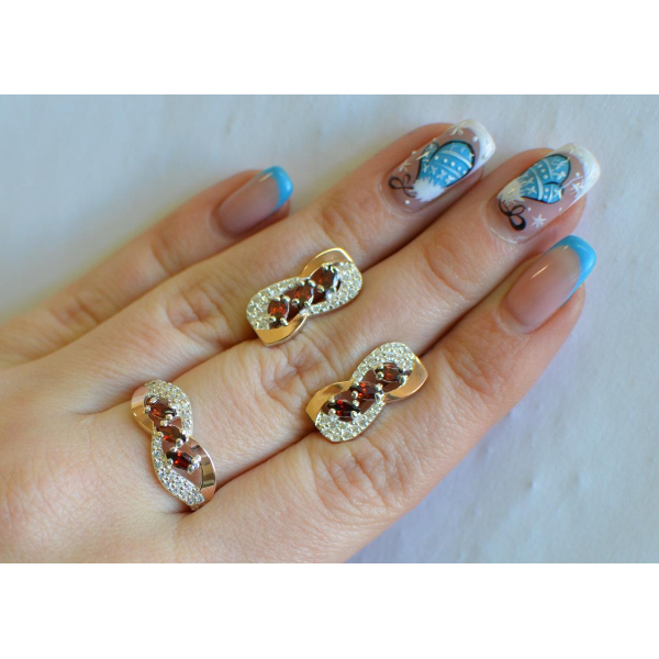 Срібний гарнітур з золотими пластинами (120)