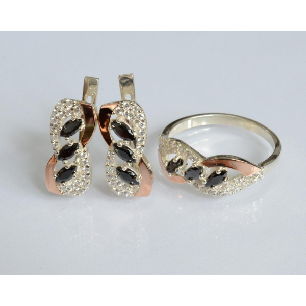 Срібний гарнітур з золотими пластинами (120)