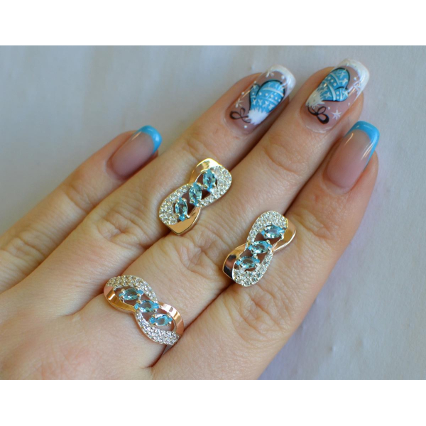 Срібний гарнітур з золотими пластинами (120)