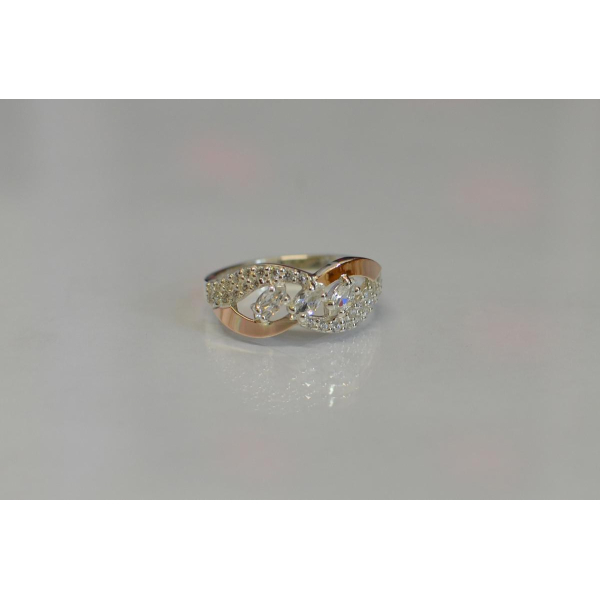 Серебряное кольцо с золотыми пластинами (120к)
