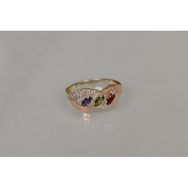 Серебряное кольцо с золотыми пластинами (120к)