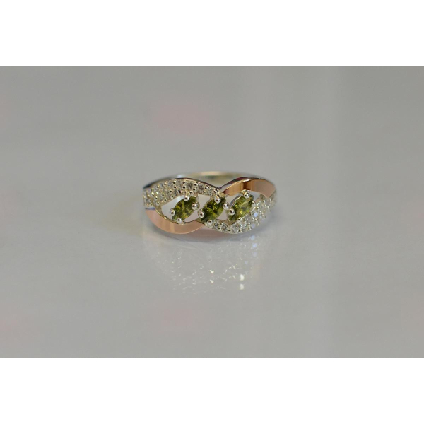 Серебряное кольцо с золотыми пластинами (120к)