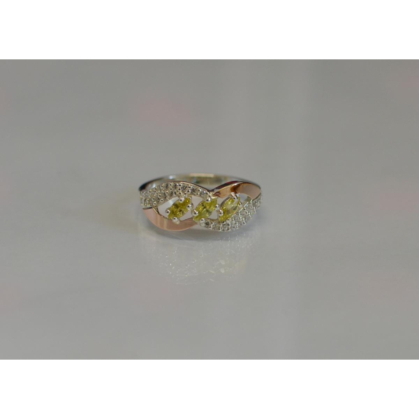 Серебряное кольцо с золотыми пластинами (120к)