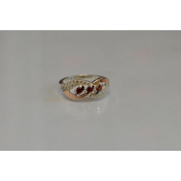 Серебряное кольцо с золотыми пластинами (120к)