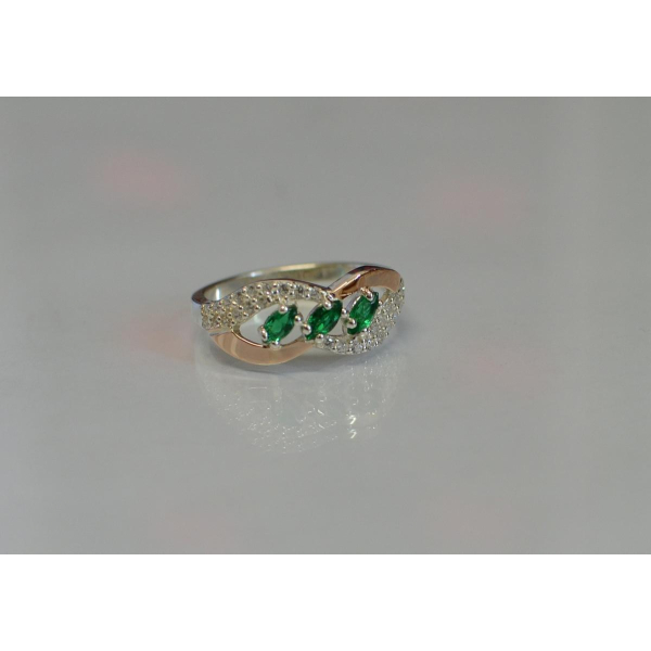 Серебряное кольцо с золотыми пластинами (120к)