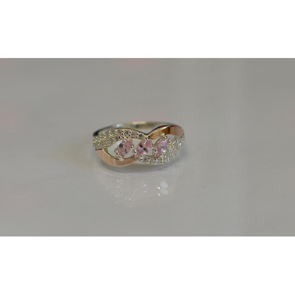 Серебряное кольцо с золотыми пластинами (120к)