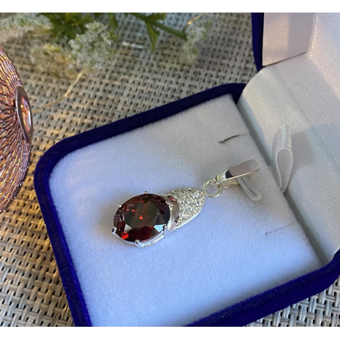 Серебряная подвеска с золотими вставками