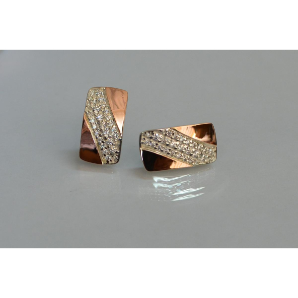 Сережки срібні з золотом (123с)