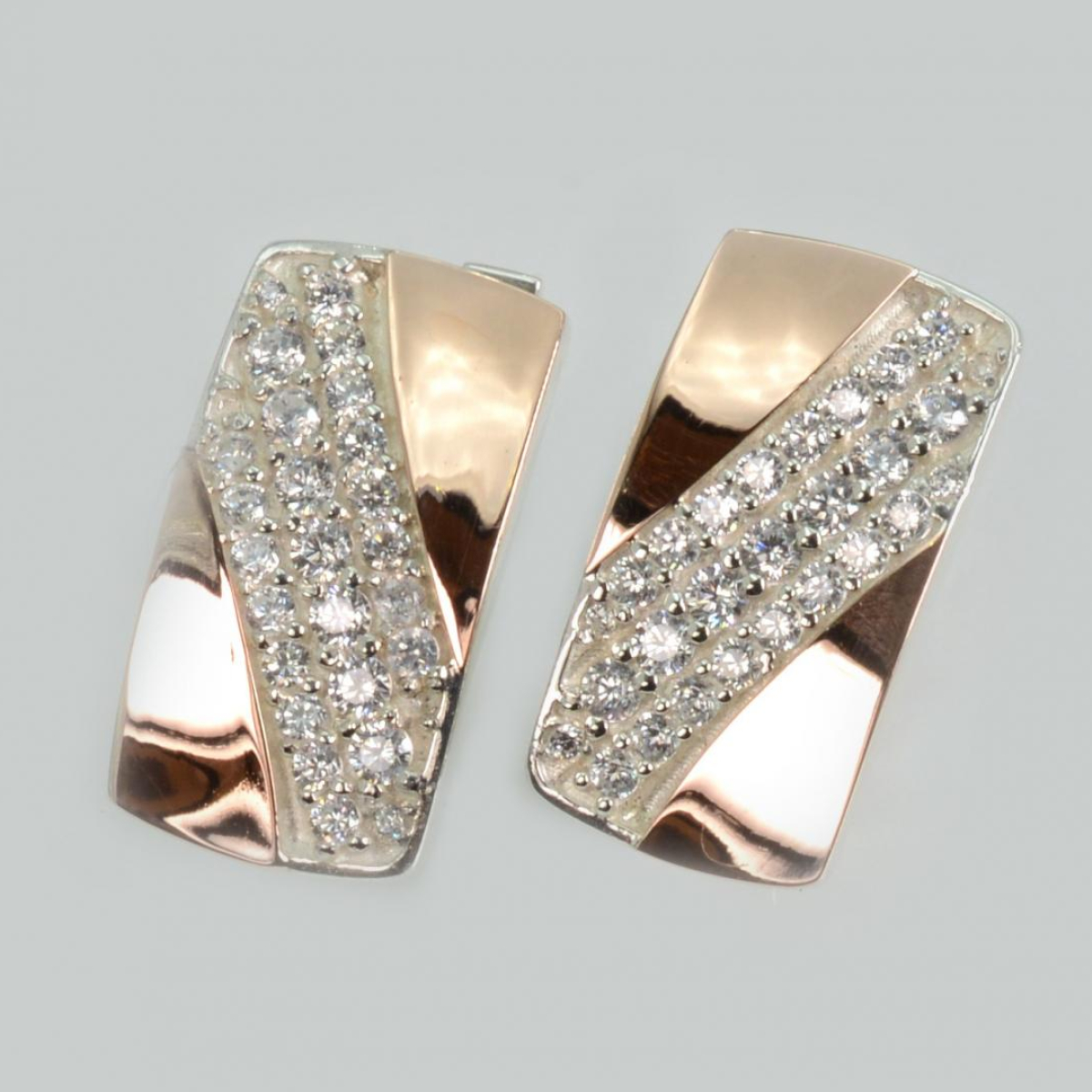 Сережки срібні з золотом (123с)