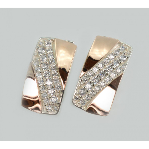 Серьги серебряные с золотом