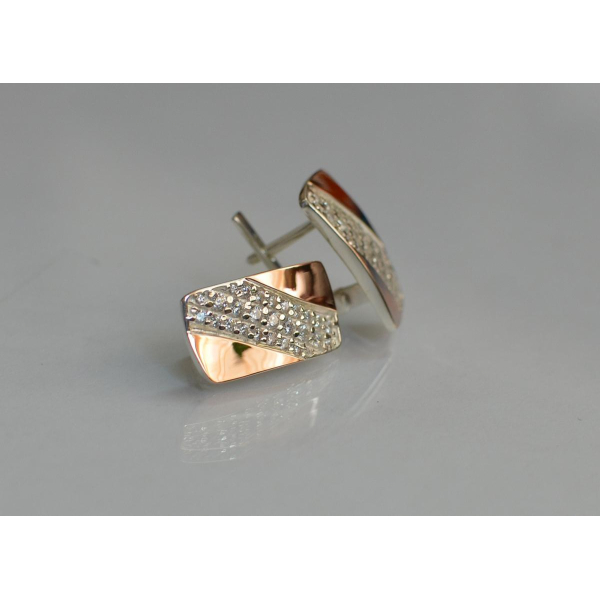 Сережки срібні з золотом (123с)