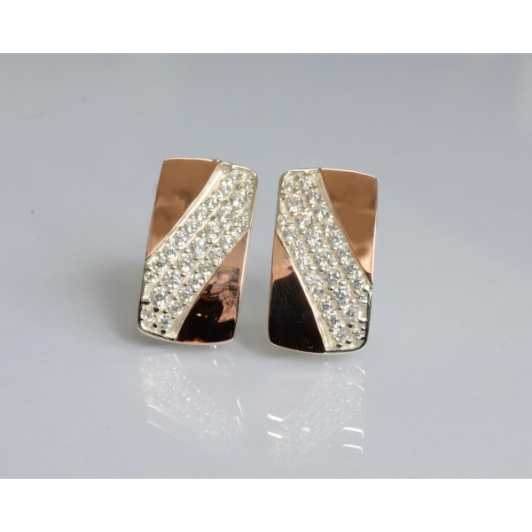 Сережки срібні з золотом (123с)