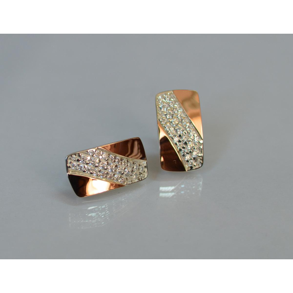 Сережки срібні з золотом (123с)