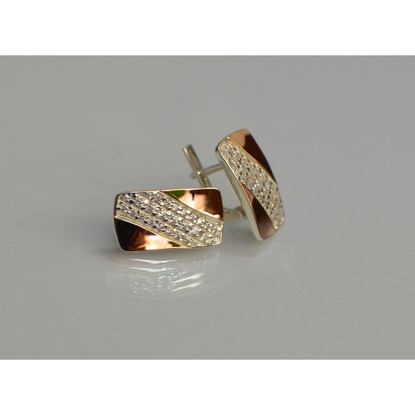 Сережки срібні з золотом (123с)