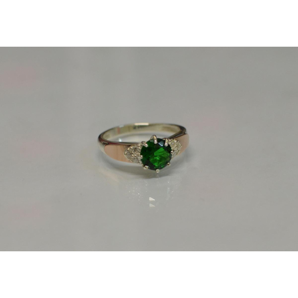 Серебряное кольцо с золотыми вставками (124к)