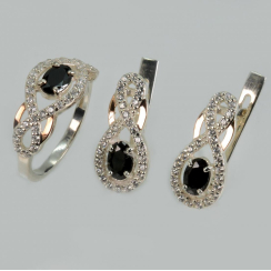 Набор из серебра с золотом