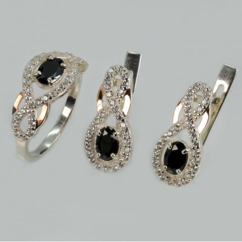 Набор из серебра с золотом