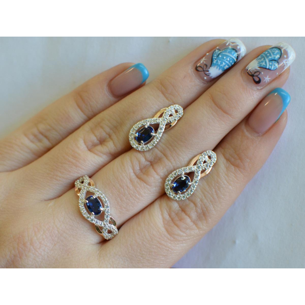 Набор из серебра с золотом (125)