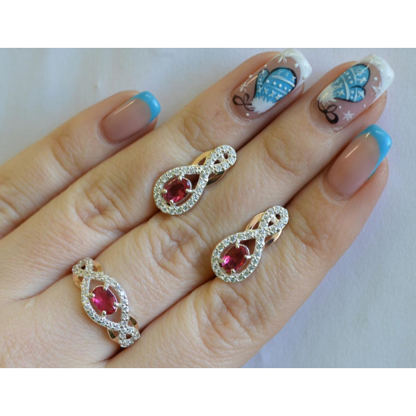 Набор из серебра с золотом (125)