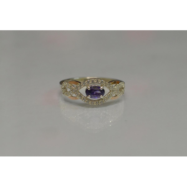 Срібна каблучка з золотими накладками (125к)