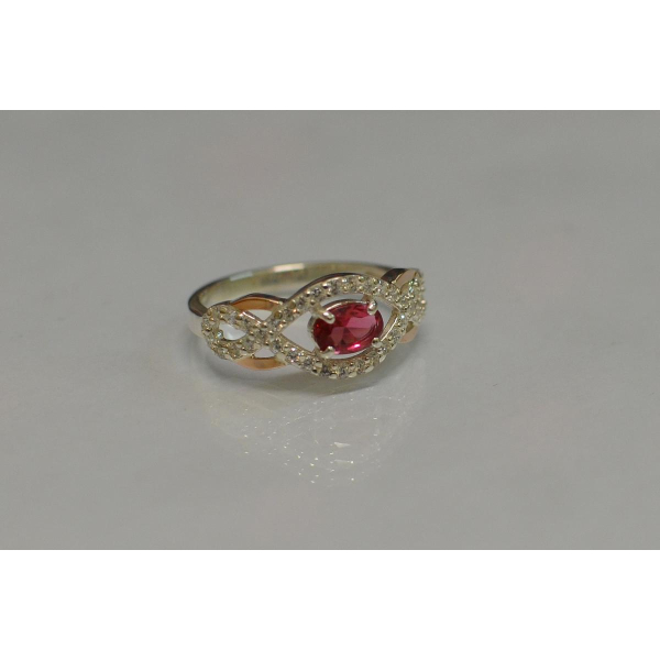 Срібна каблучка з золотими накладками (125к)