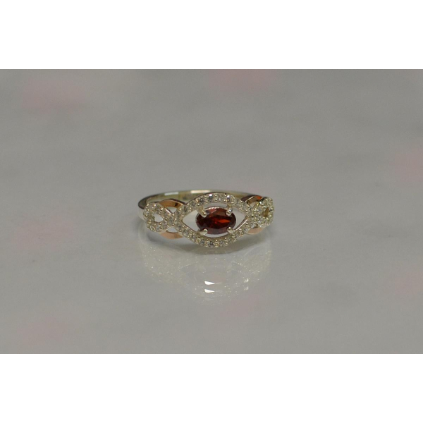 Срібна каблучка з золотими накладками (125к)