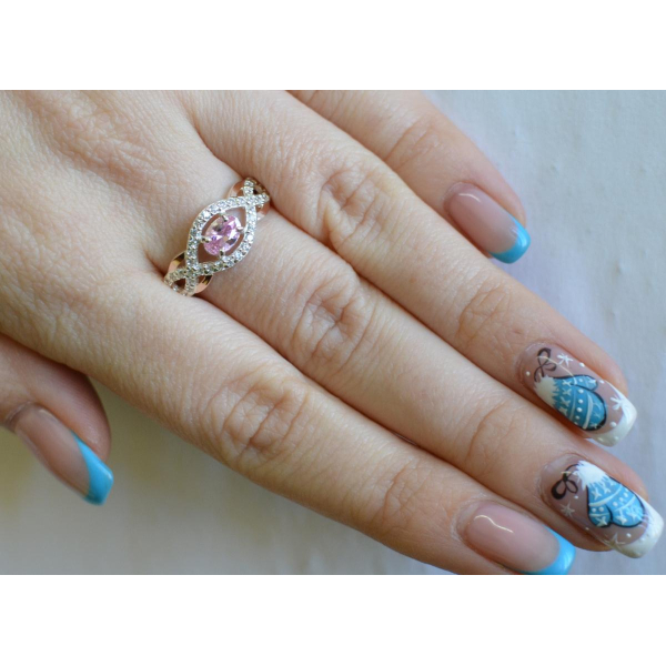 Срібна каблучка з золотими накладками (125к)