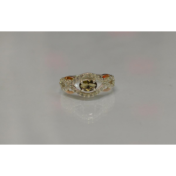 Срібна каблучка з золотими накладками (125к)